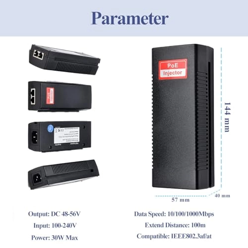Gigabit PoE Injector - 48V 30W 1000Mbps