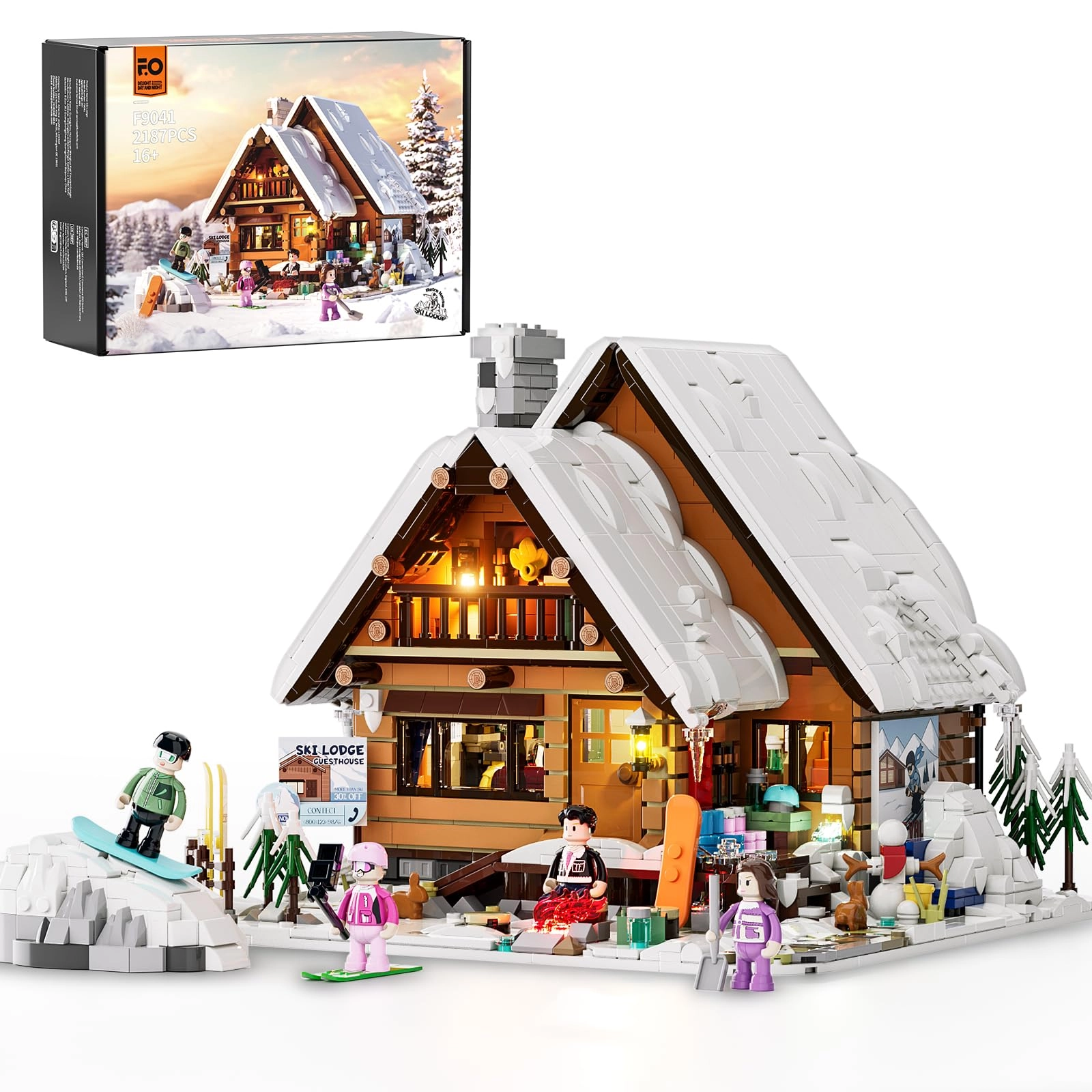 FUNWHOLE Christmas Ski House - 2187 pcs