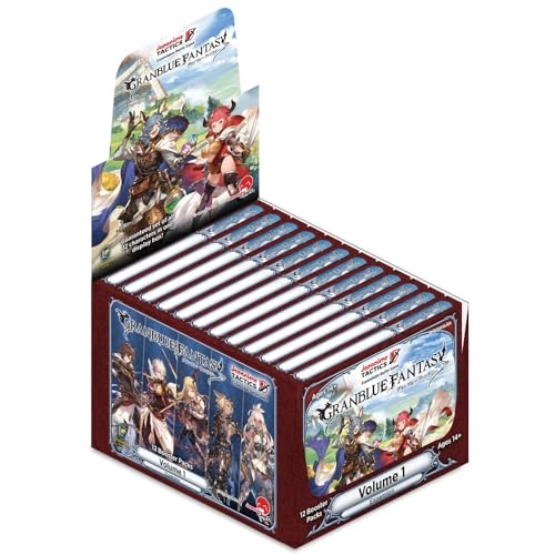 Japanime Tactics: Granblue Fantasy - Gran Starter Set + Djeeta Starter Set + Expansion Volume 1 - Box of 12 Expansion Packs + Promo Character Packs (Katalina, The Lowain Bros, Meteon, Blazing Teacher Elmott)