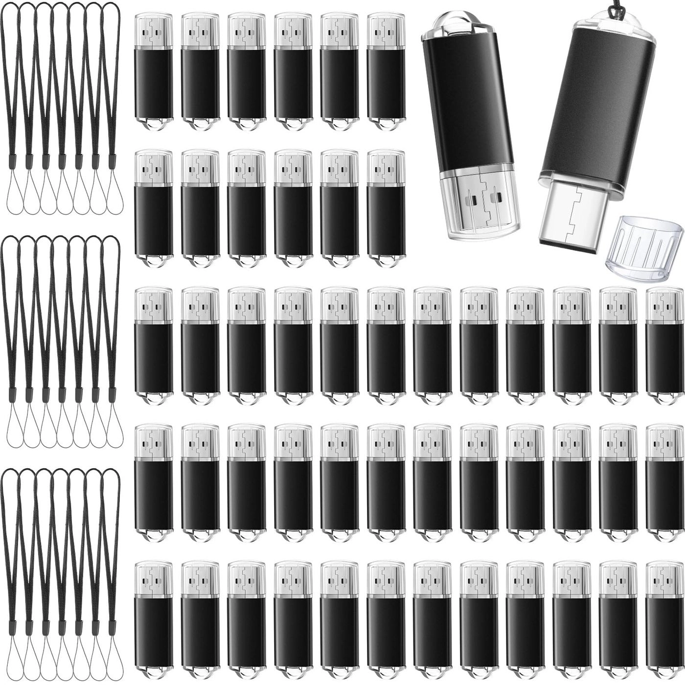 Hoteam USB Flash Drive - 50 Pcs Black 4GB