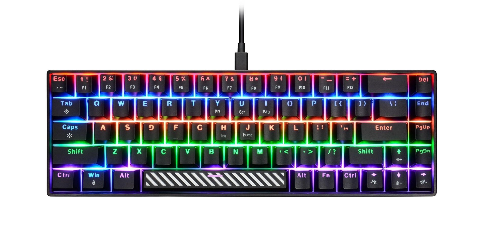 Keyboard - 68 Keys + Mouse - 65g 12800 DPI + Headset - 50mm + Mousepad - 360x260mm - PC