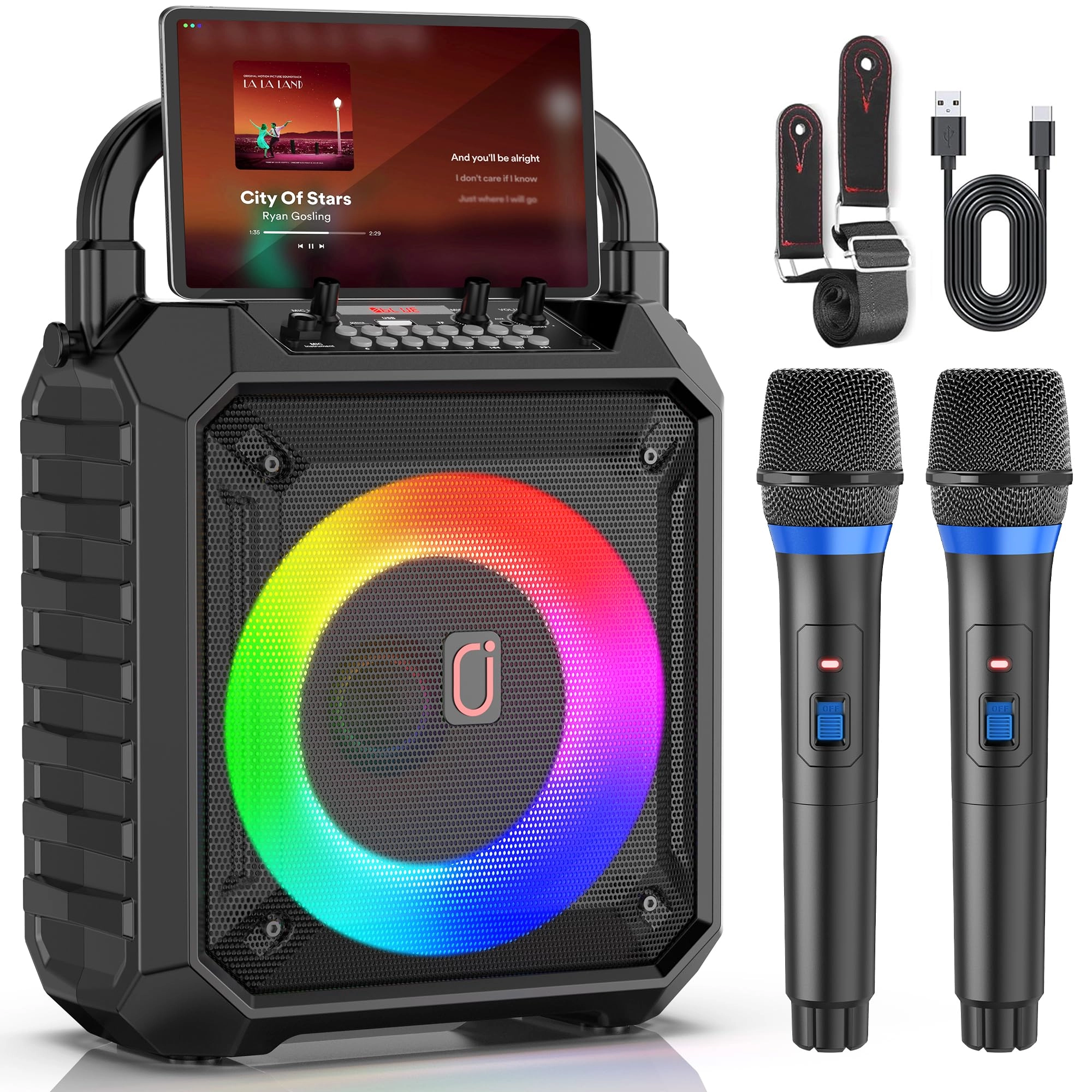 HWWR Karaoke Machine - 2 microphones