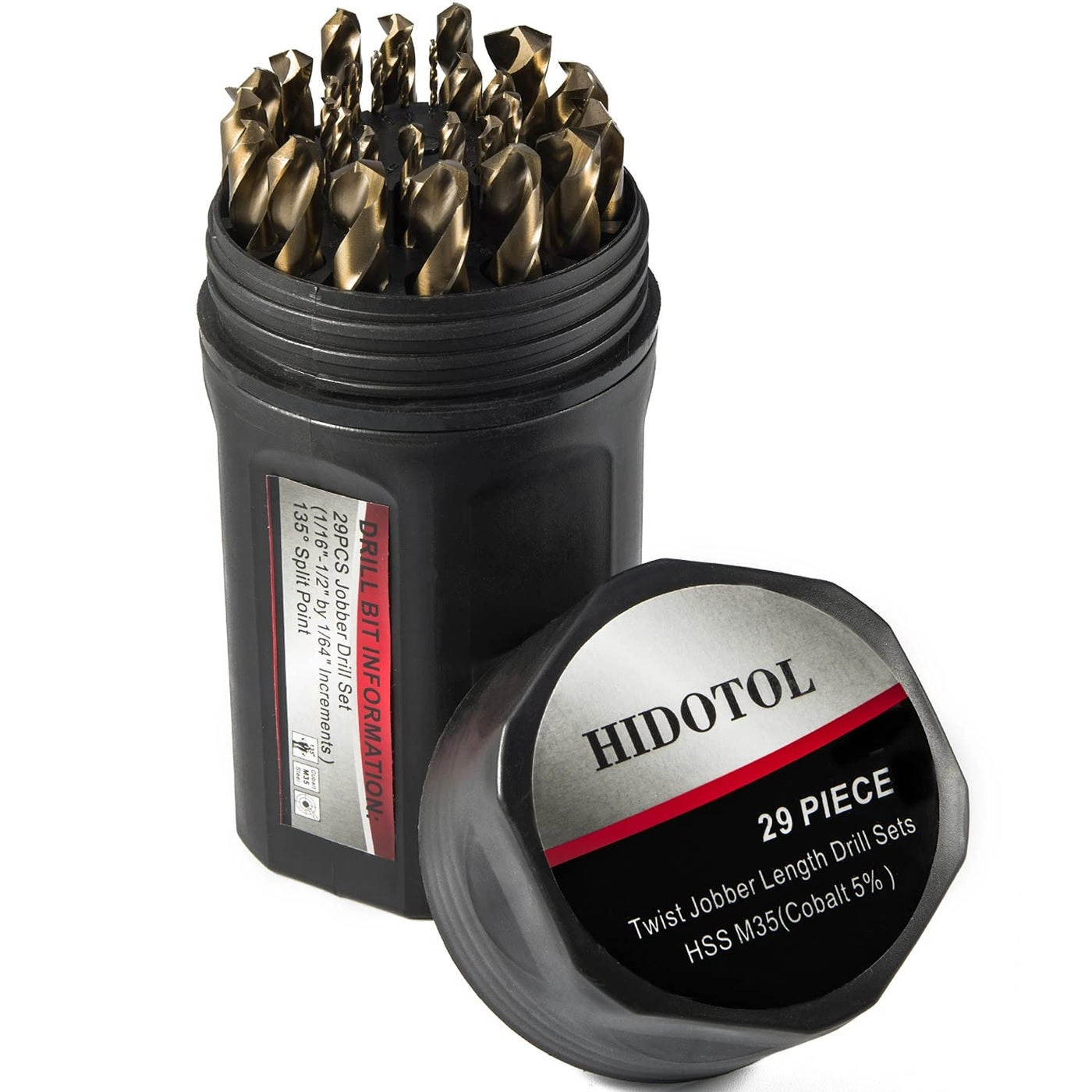HIDOTOL Cobalt Drill Bit Set - M35 Cobalt 29 PCS
