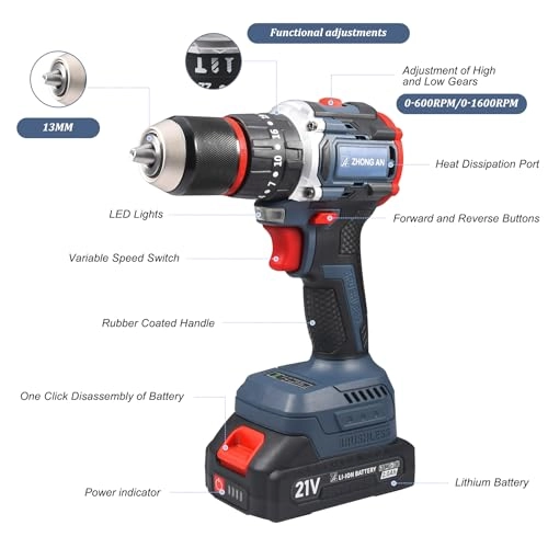 Cordless Drill - 2000 Milliamp Hours Set