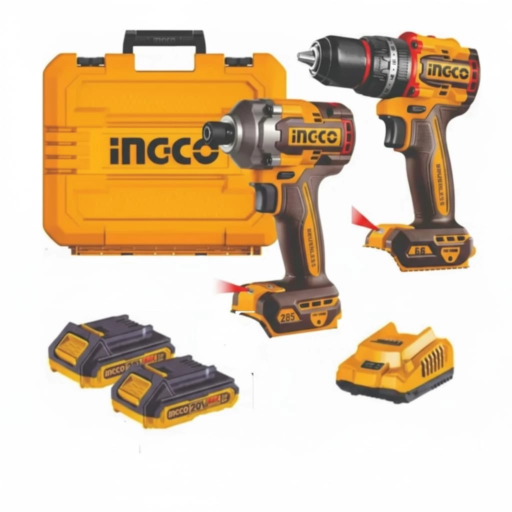 Ingco Impact Drill + Impact Driver - 2.0Ah 20V