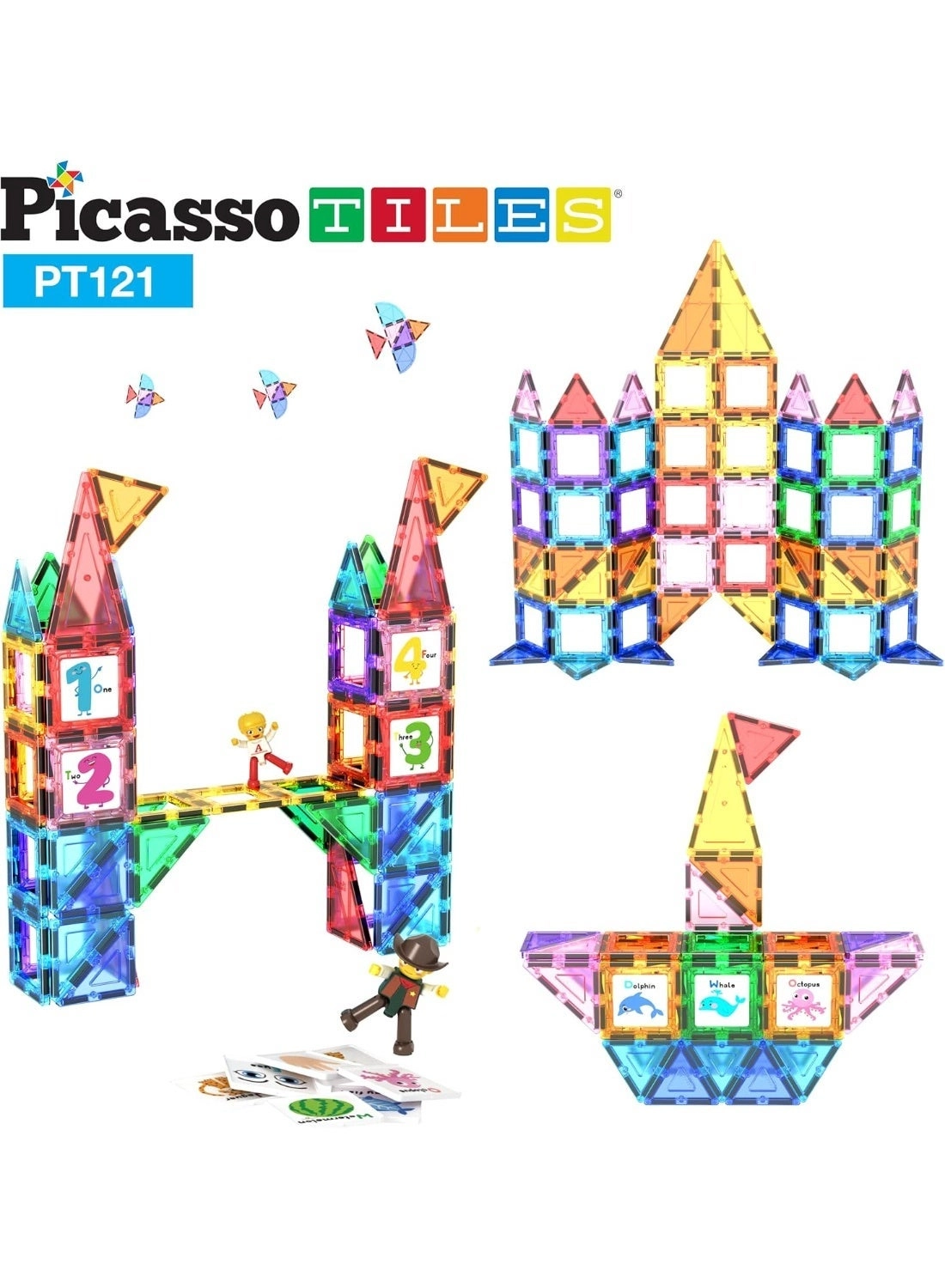 Magnetic Tiles Graphic Building Blocks - 121 pcs