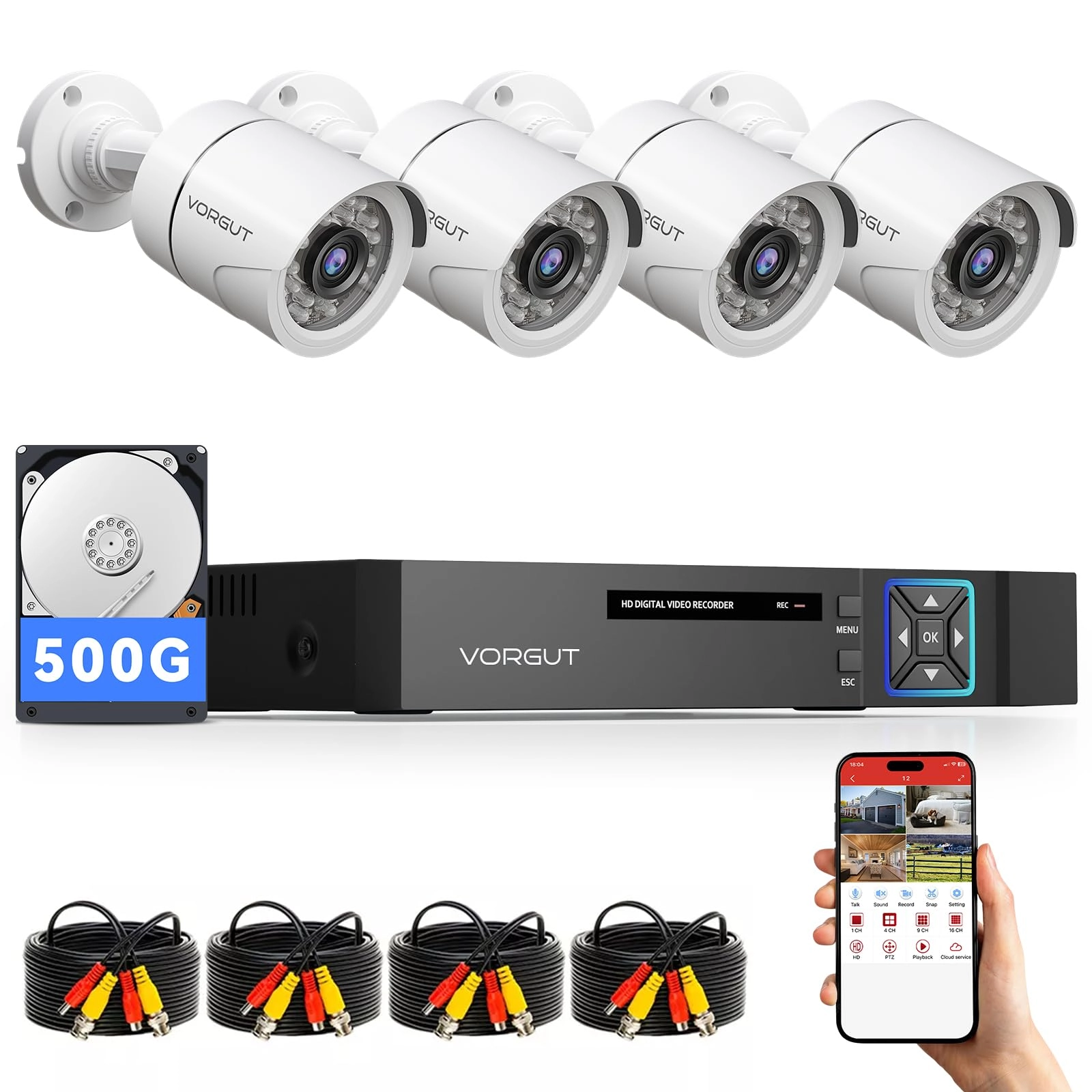 Wired Security Camera System - 4X Camera 4 3MP