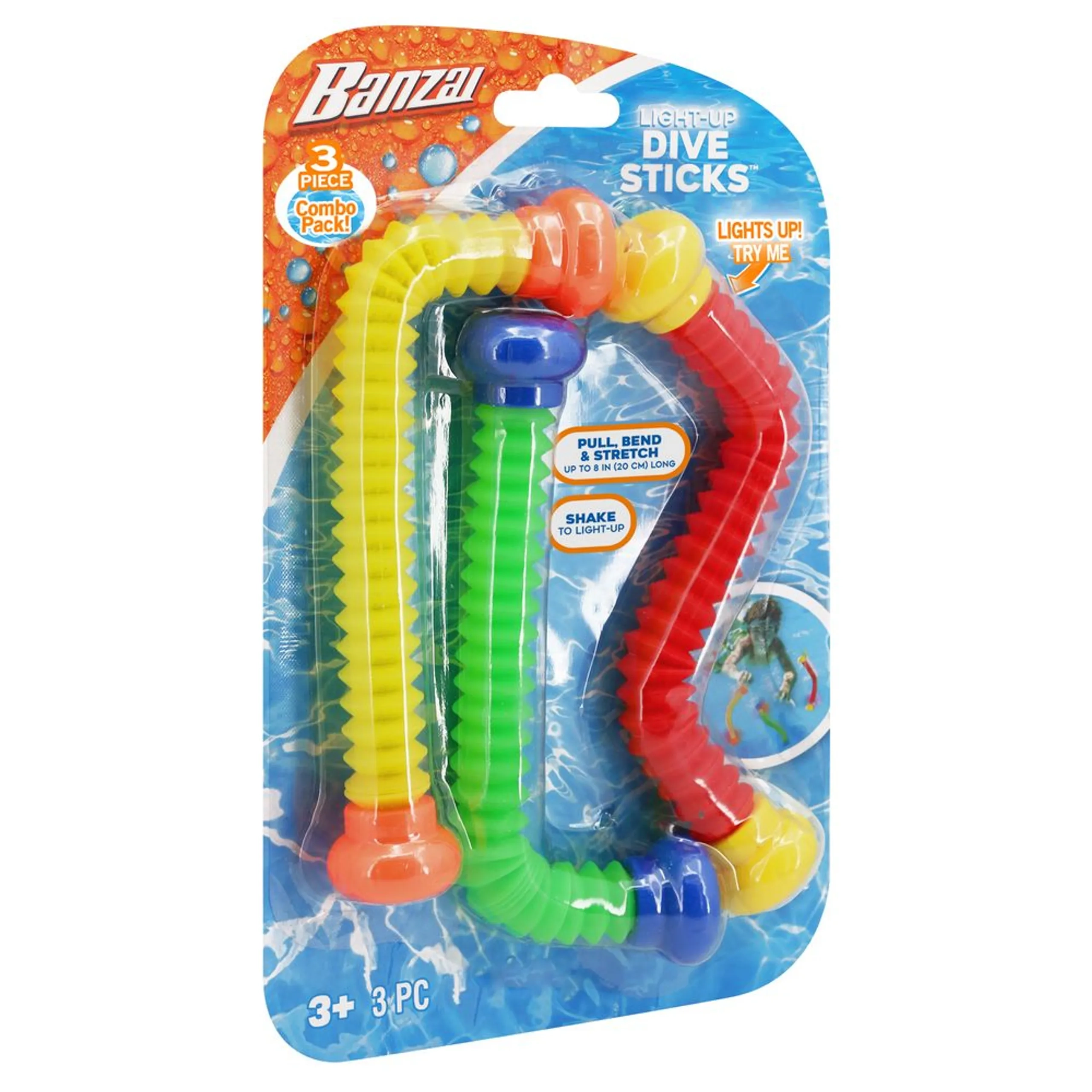 Flashing Dive Sticks - 3 Pieces AG1 Batteries Included