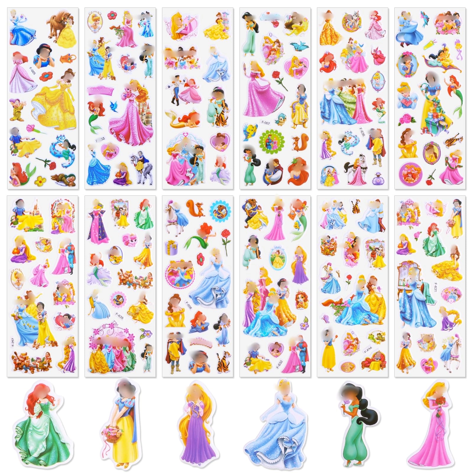 ntgfu Princess Sticker Book 3D Puffy 140 pcs