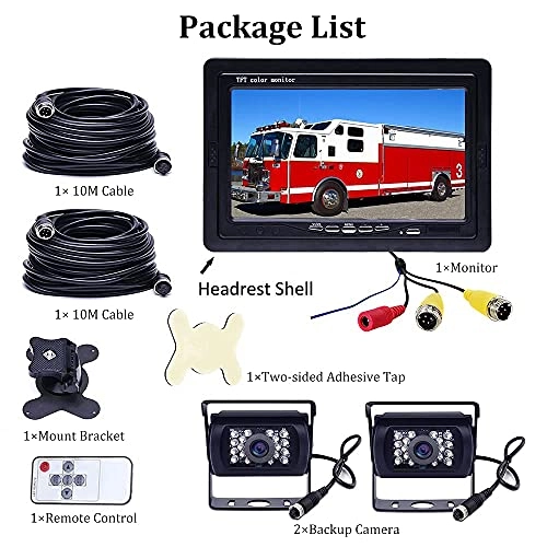 Backup Camera - 720P Night Vision + AHD Monitor - 7 inch Bluetooth