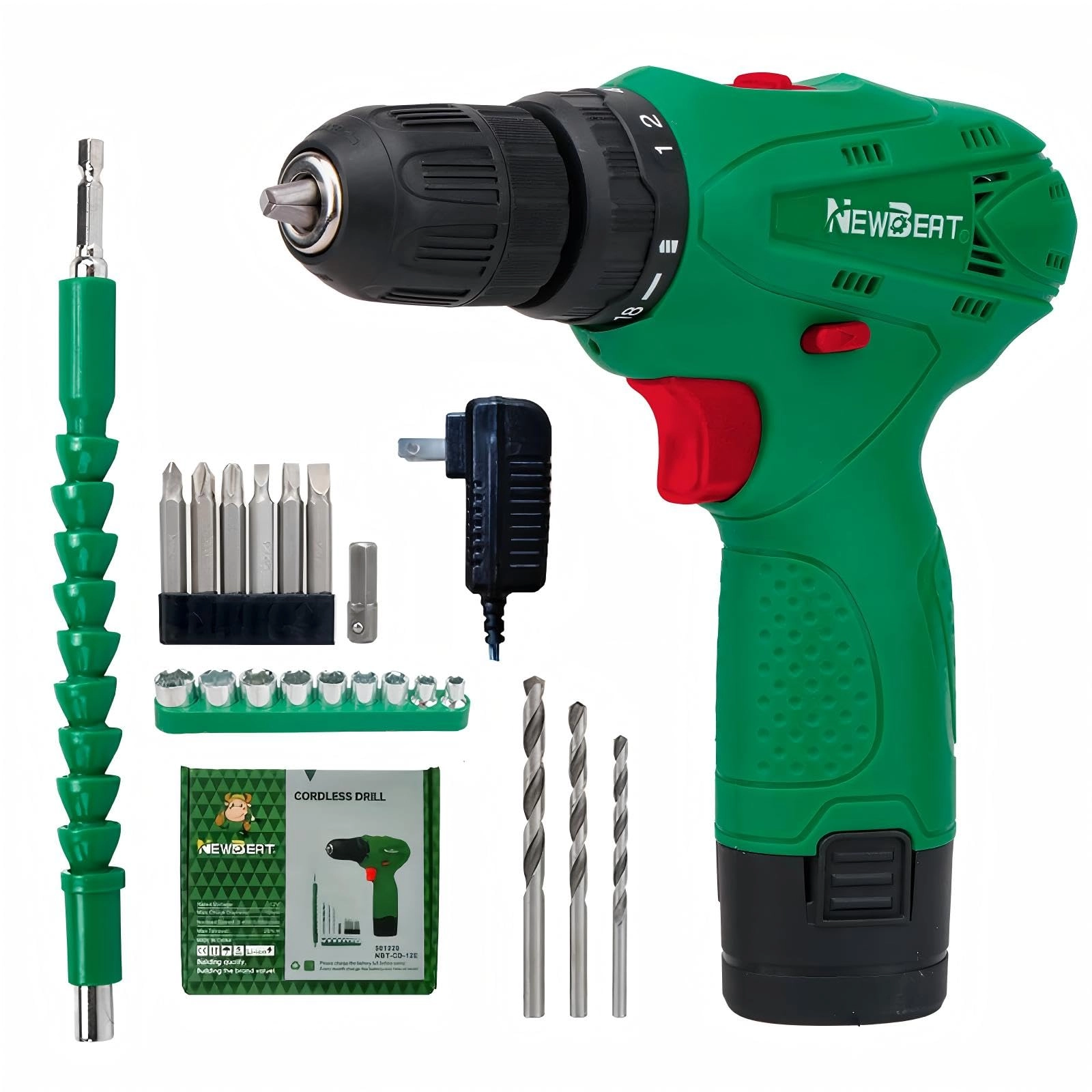 NEWBEAT Cordless Drill - 1500 Milliamp Hours