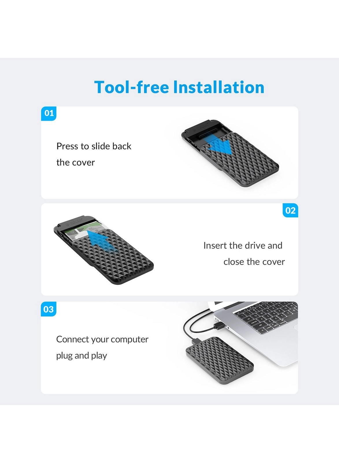 SATA Enclosure - USB 3.2 Type C 5Gbps