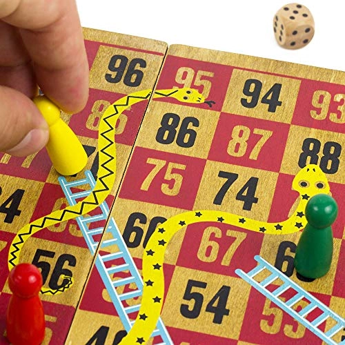 Snakes & Ladders - Wooden Multicoloured