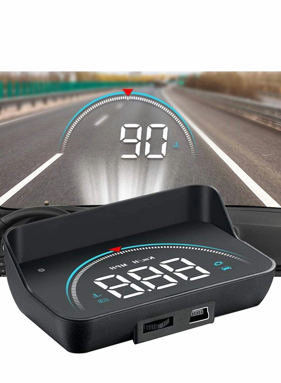 Captaintech HUD Head-up Display - Multifunctional Overspeed Warning System OBD II