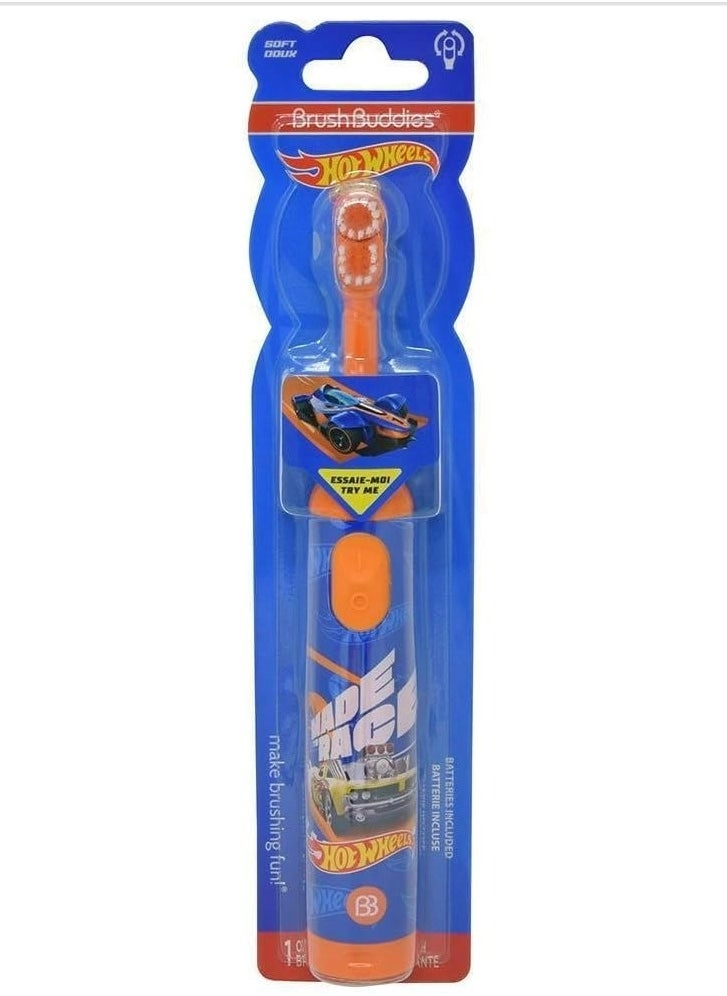 Hot Wheels Battery Powered Sonic Electric Kids Toothbrush - Soft Bristles Rounded Head