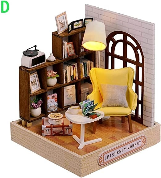 Miniature Wooden Dollhouse Furniture Kit - Creative Room 1:24