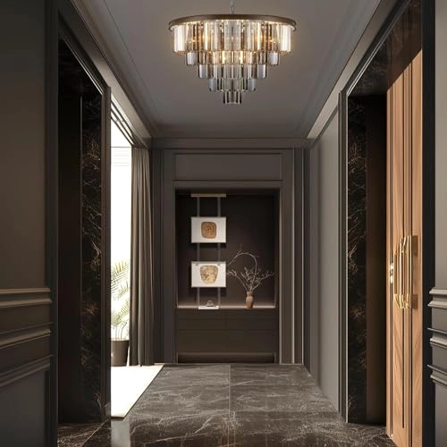 16 Lights Large Crystal Chandeliers - 3 Colors Temperature Adjustable