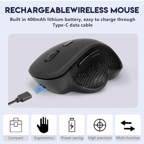 2.4GHz Rechargeable Wireless LED Mouse - Bluetooth
