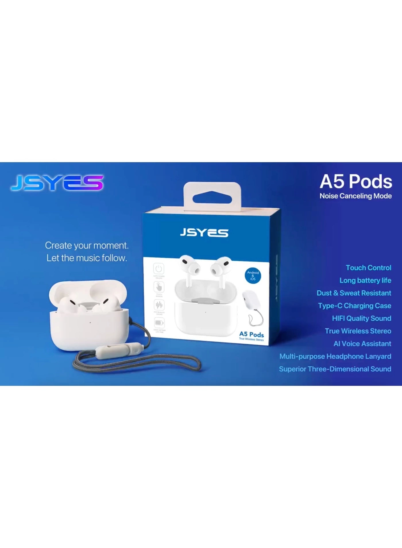 JSYES A5 Pods Wireless Earbuds