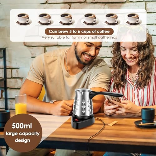 Electric Turkish Coffee Maker - 500ml Portable Even Heating