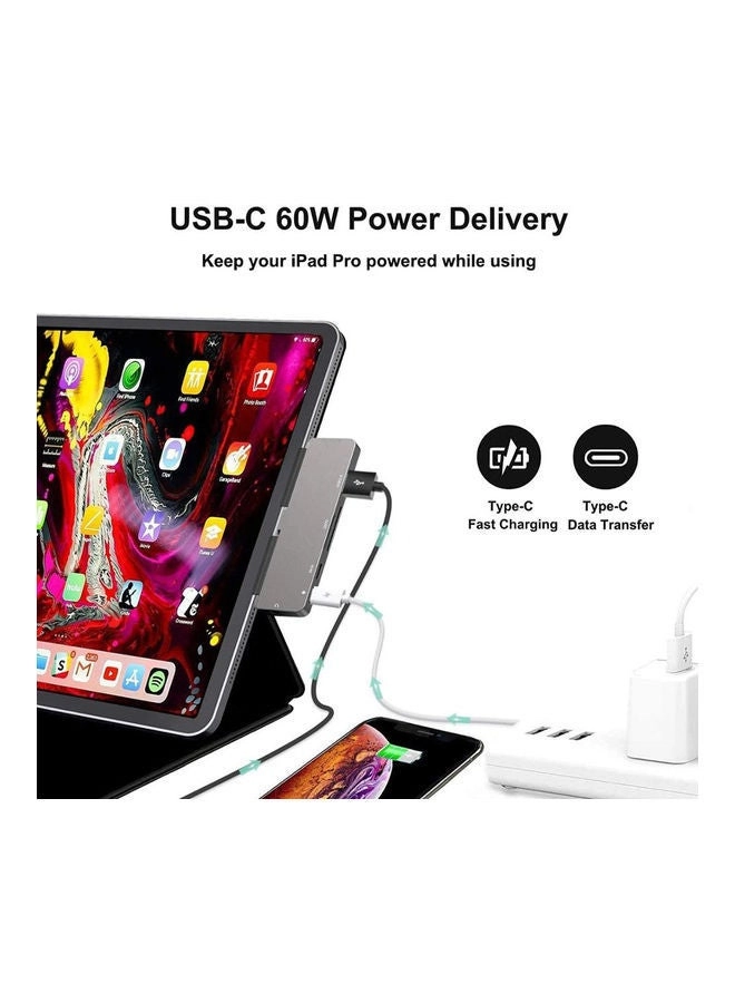 USB Type C Hub - 7 in 1 Grey