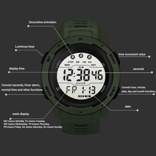 Digital Sports Watch 50.49mm ABS Plastic