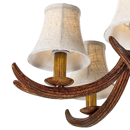 Deer Antler Style 5-Light Chandelier - 65cm Diameter x 50cm Height E12 Base