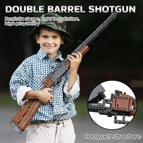 Double Barrelled Building Bricks Gun - 1054 pcs