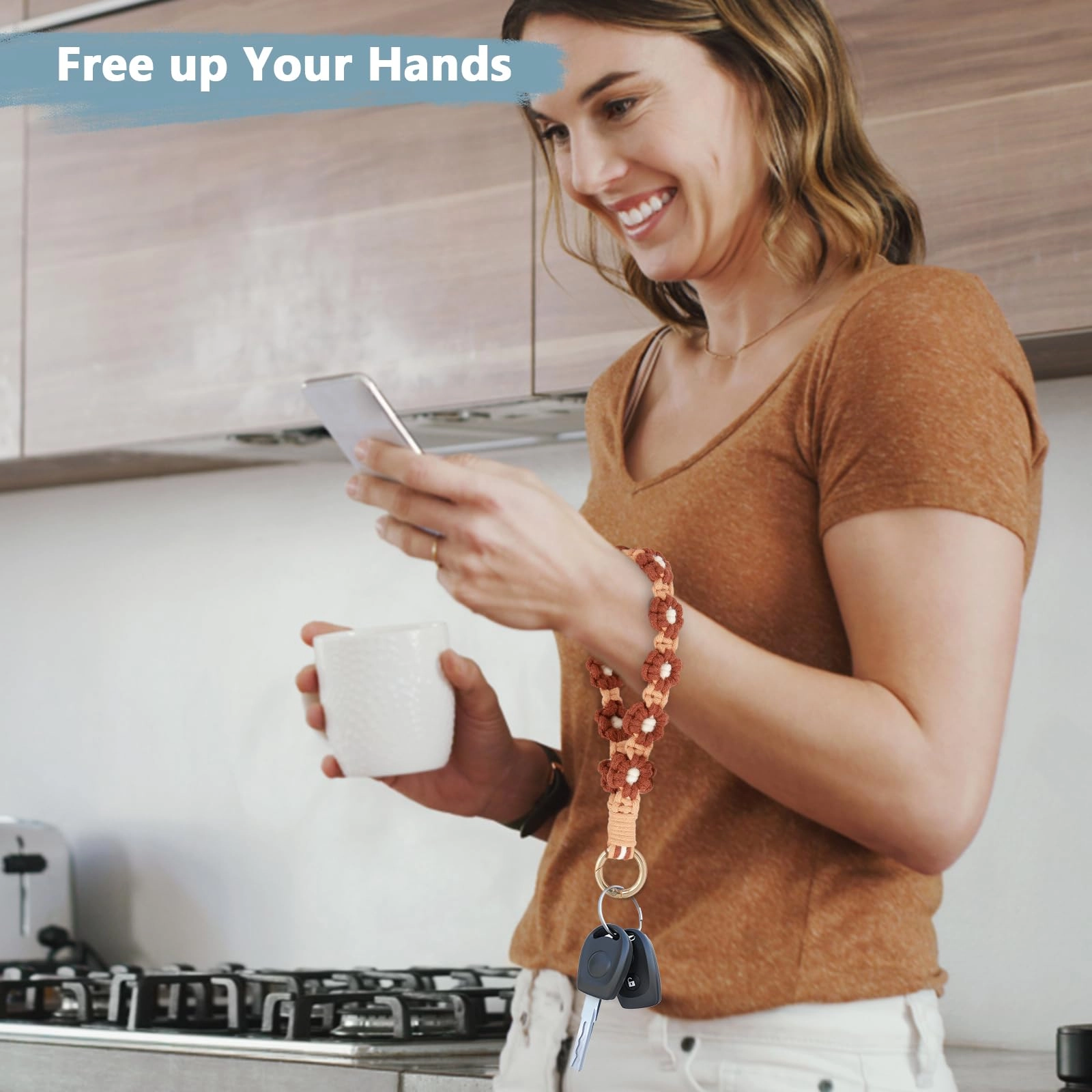 Boho Macrame Keychain - Car