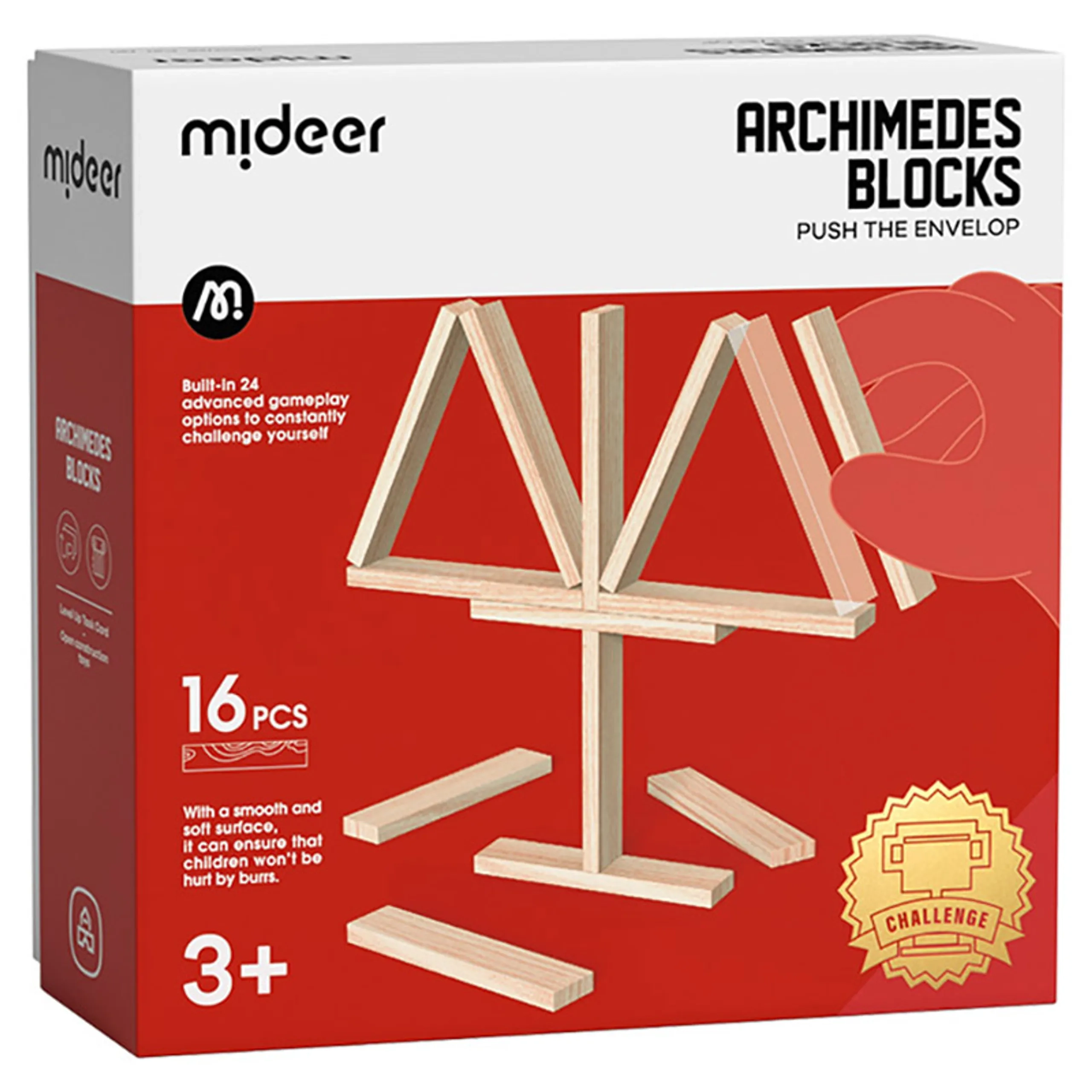 MIDEER Archimedes Balancing Blocks - Pine Wood 24 Levels