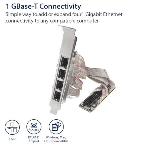 4 Ports Gigabit M.2 M+B Key Ethernet Card