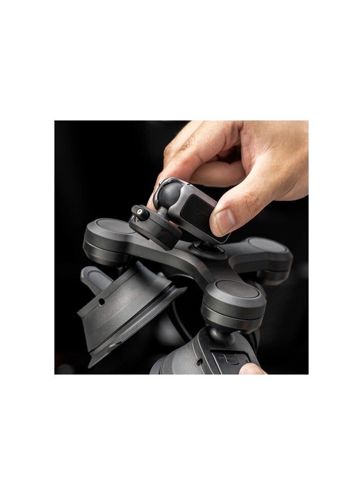 3 Arm Suction Mount - CapLock Ball Head 3-Prong & 1/4"-20 Adapters
