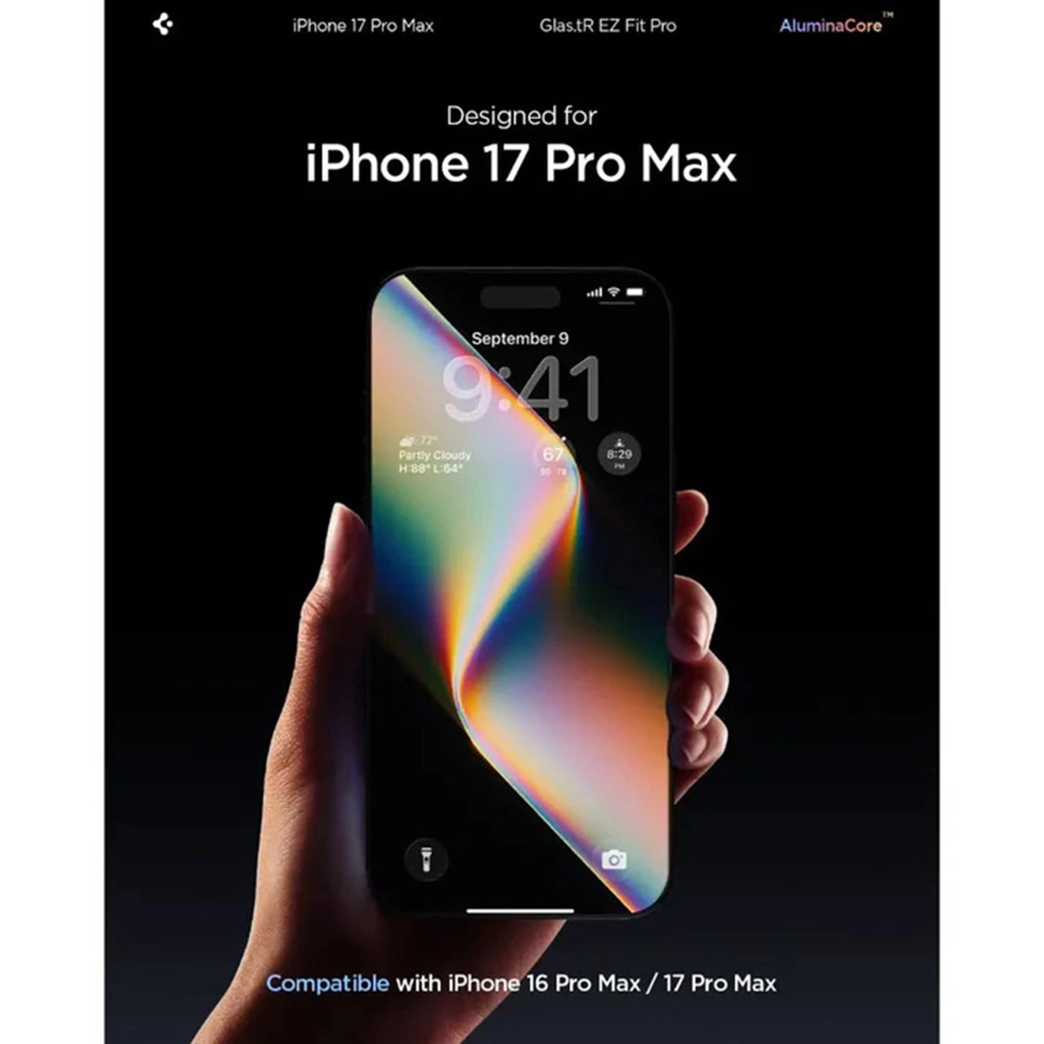 Clear Tempered Glass Screen Protector for iPhone 17 Pro Max (2-Pack)