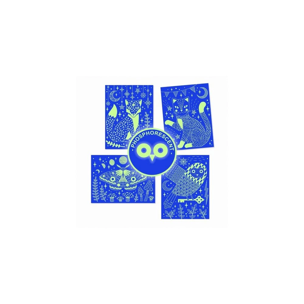 DJECO At Night Scratch Cards - 6 to 11 years 4 piece(s)