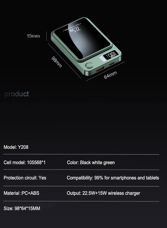 Magnetic Wireless Power Bank - 10000mAh 22.5W