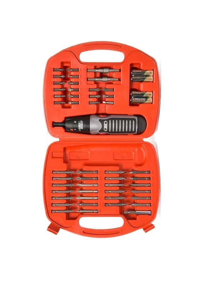 Cordless Screwdriver - 4 AA batteries + Screwdriver Set - 54 bit