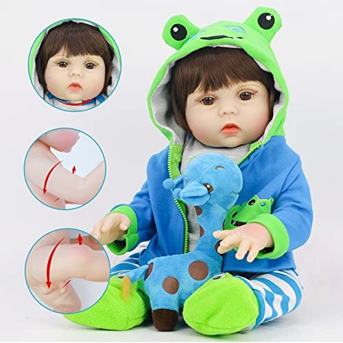 Reborn Baby Doll - 22 Inch Vinyl Brown Eyes