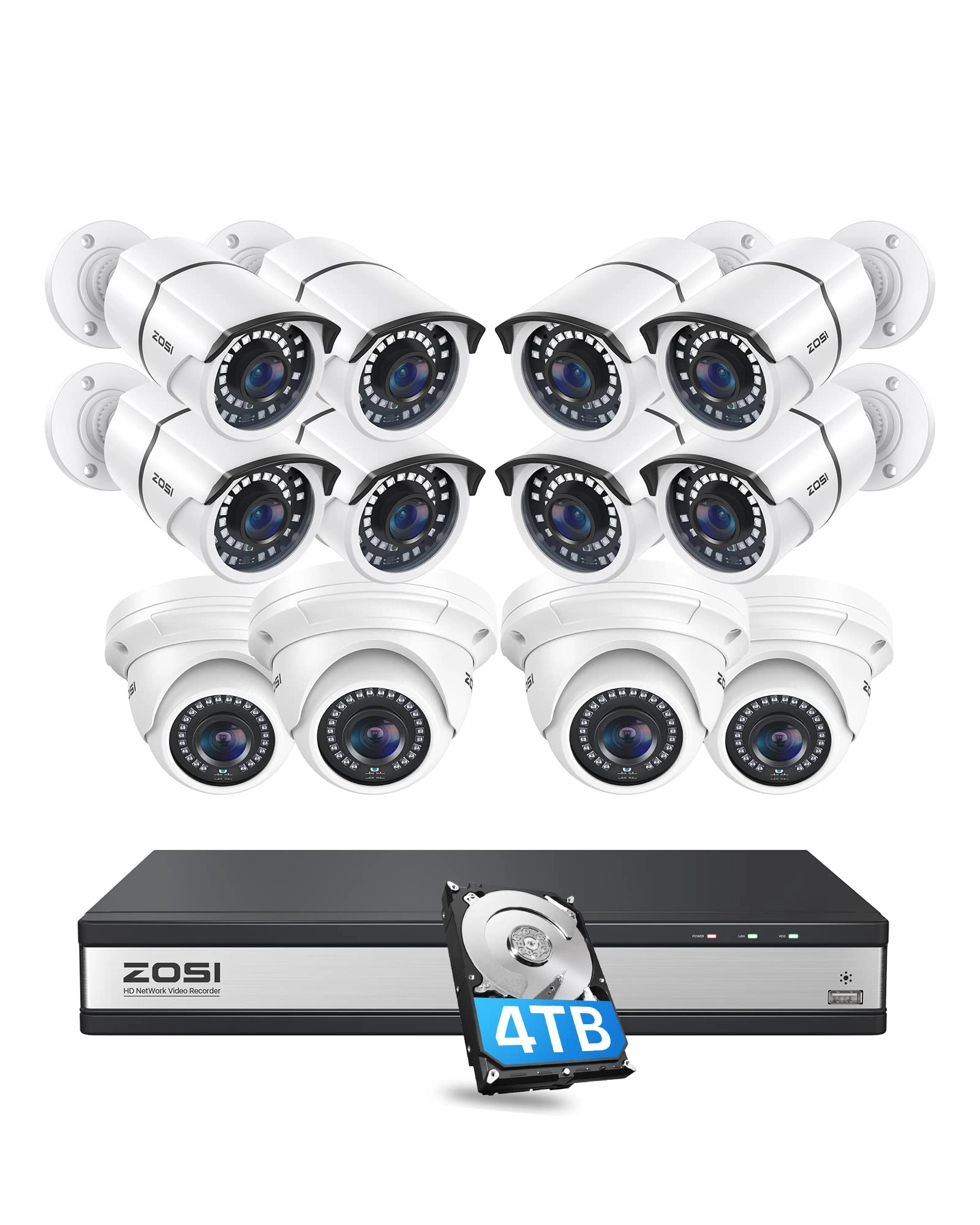 Zosi 16CH Security PoE Camera System