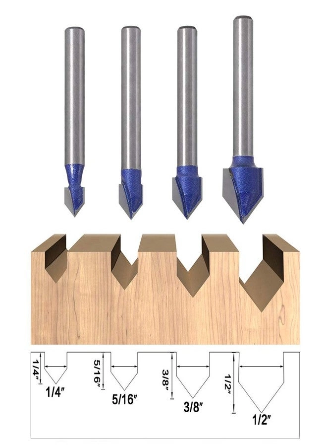 Router Bit Set - 1/4 Inch 4Pcs