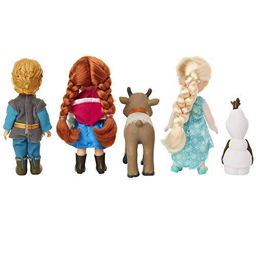 Elsa Doll - Petite 6 inches + Anna Doll + Kristoff Doll + Olaf Doll + Sven Doll Ages 3+