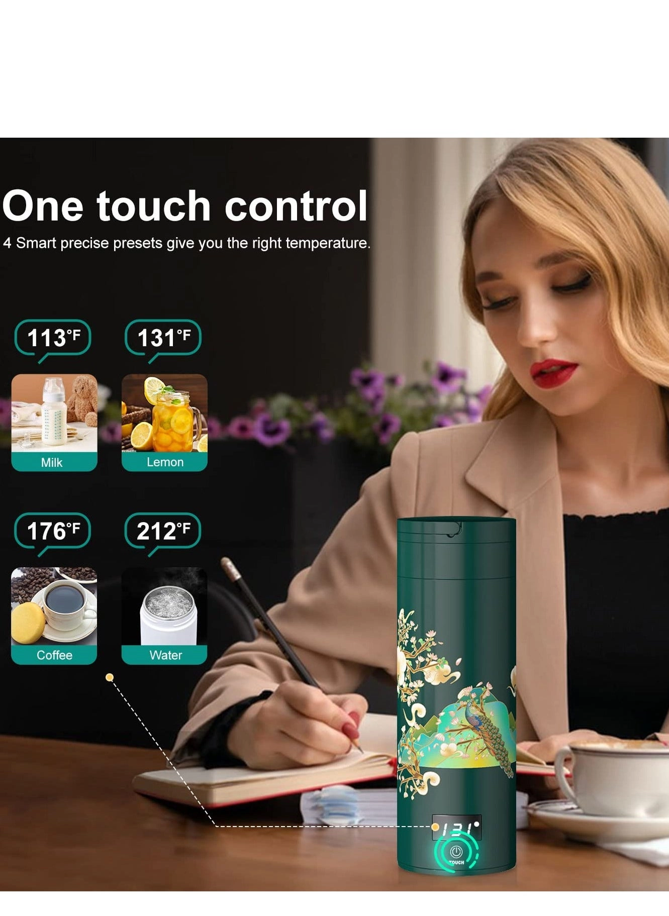 Travel Electric Kettle with 4 Temperature Settings 