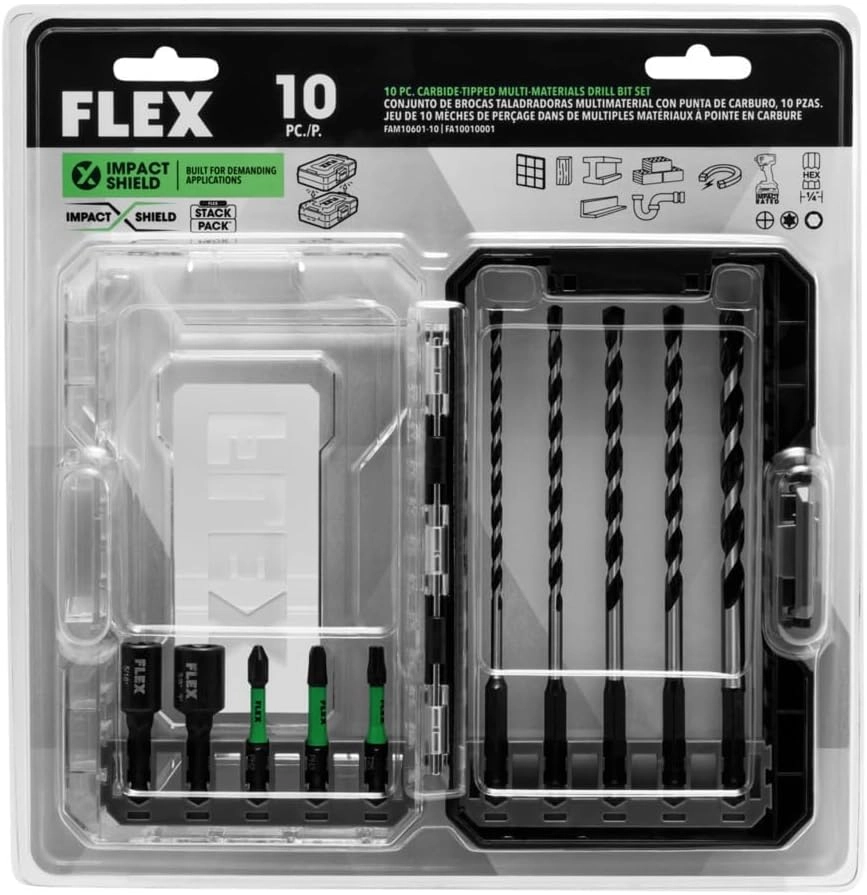 Drill and Drive Bit Set - Carbide-Tipped 10Piece