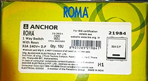 32A D.P 1 Way Double Pole Main Switch