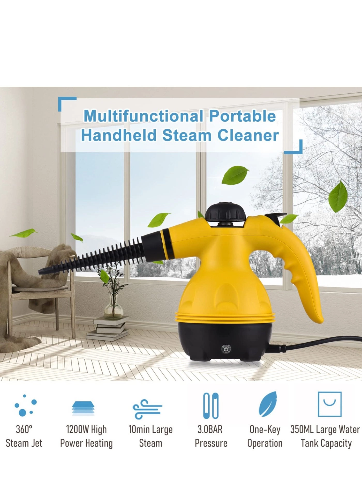 Handheld Pressurized Steam Cleaner - 3.0bar 350ml
