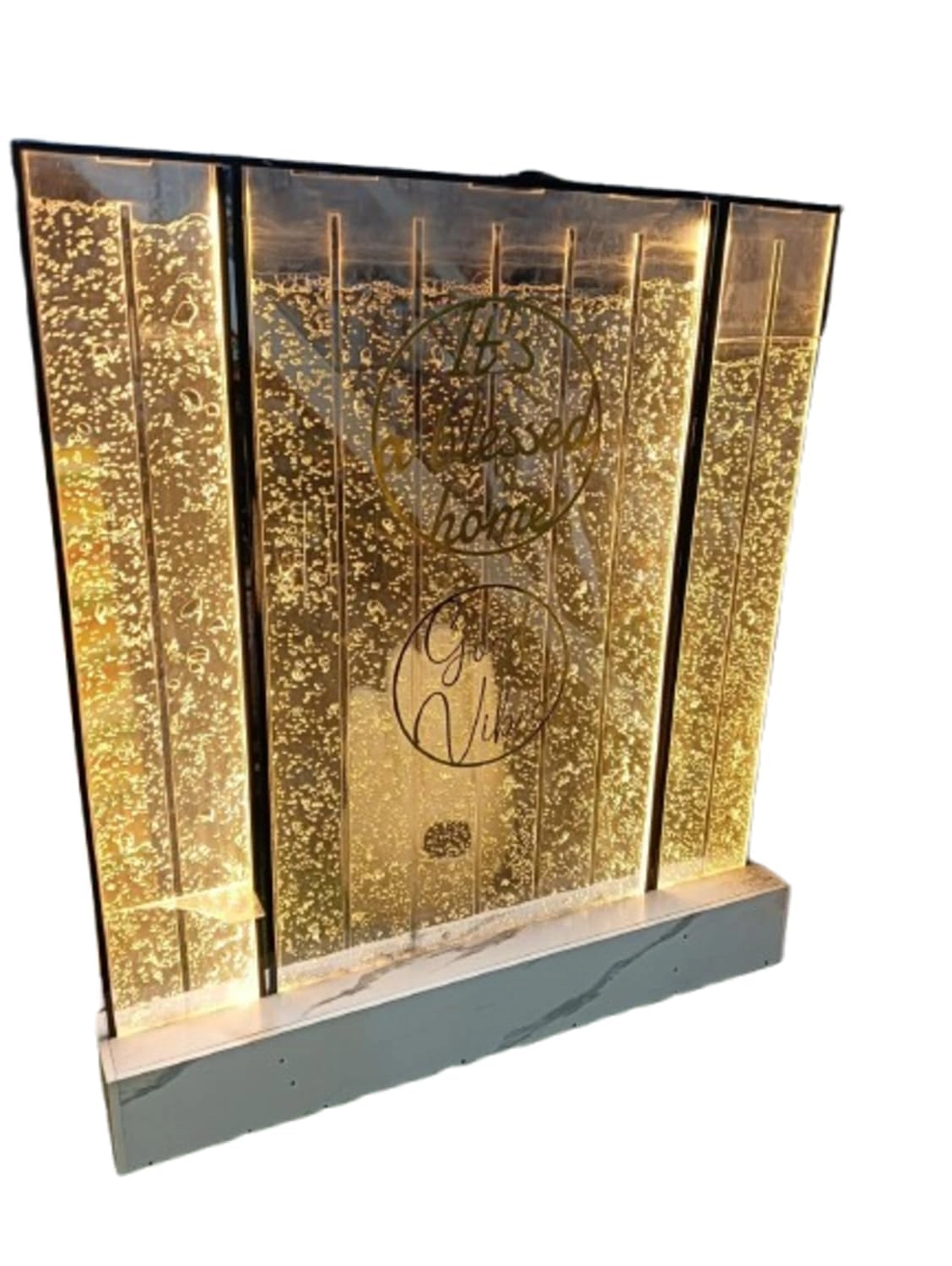 VATS CRAFT, VATS CRAFT LED Bubble Wall Fountain Panel - Color Changing Lights BROWN