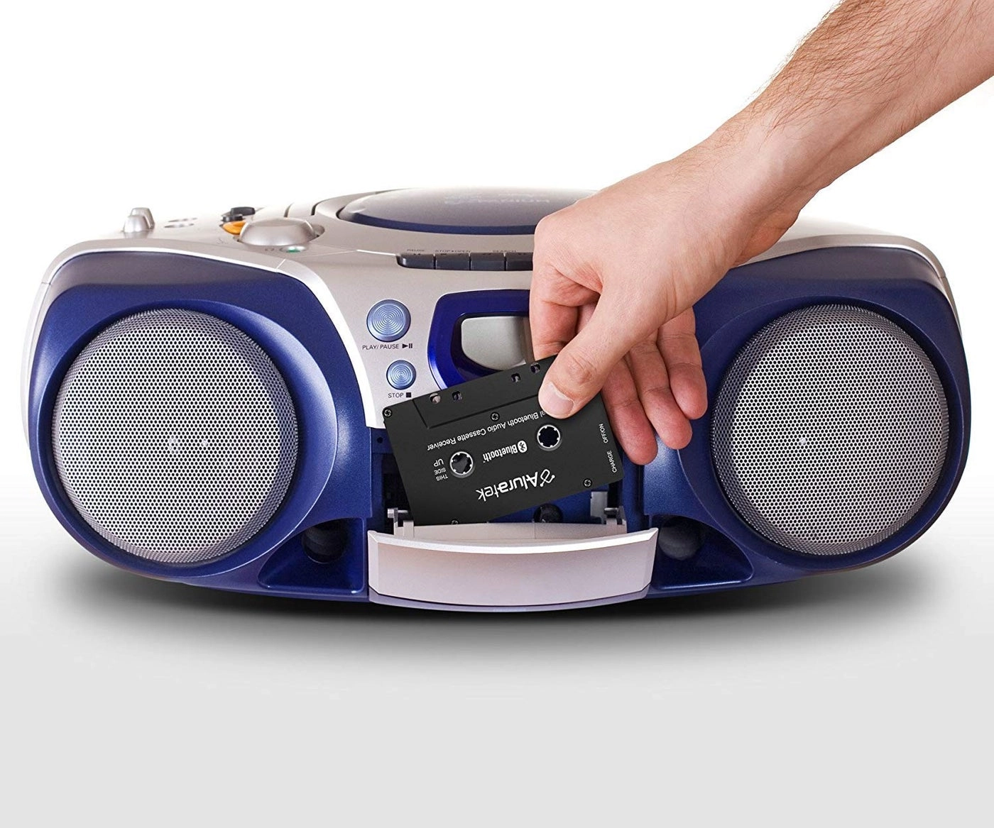 Universal Bluetooth Audio Cassette Receiver - Built-in Rechargeable Battery 8 Hours Playtime