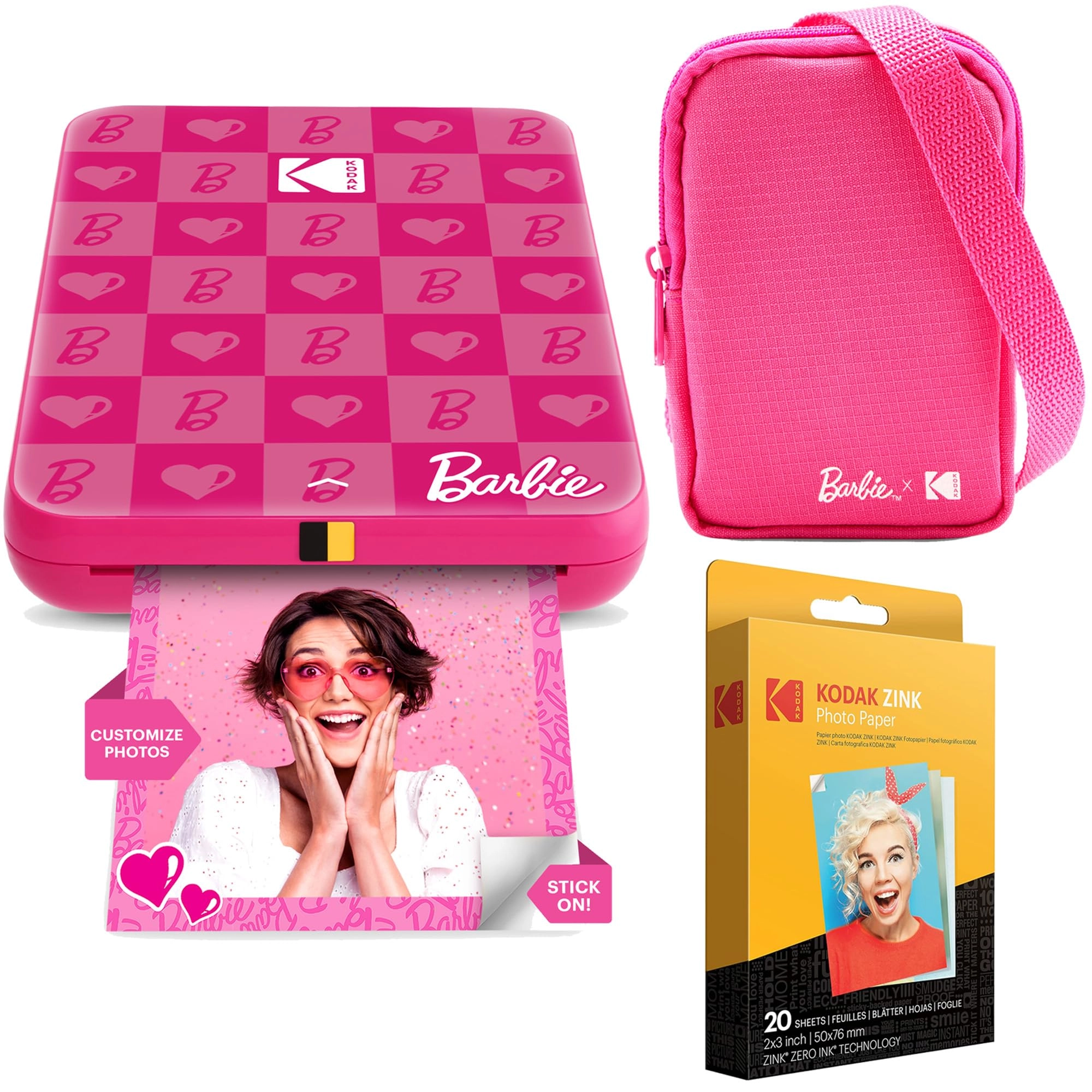 Kodak X Barbie Printomatic - 2x3 ZINK + Barbie Deluxe Camera Case + Zink Paper - 20 Sheets