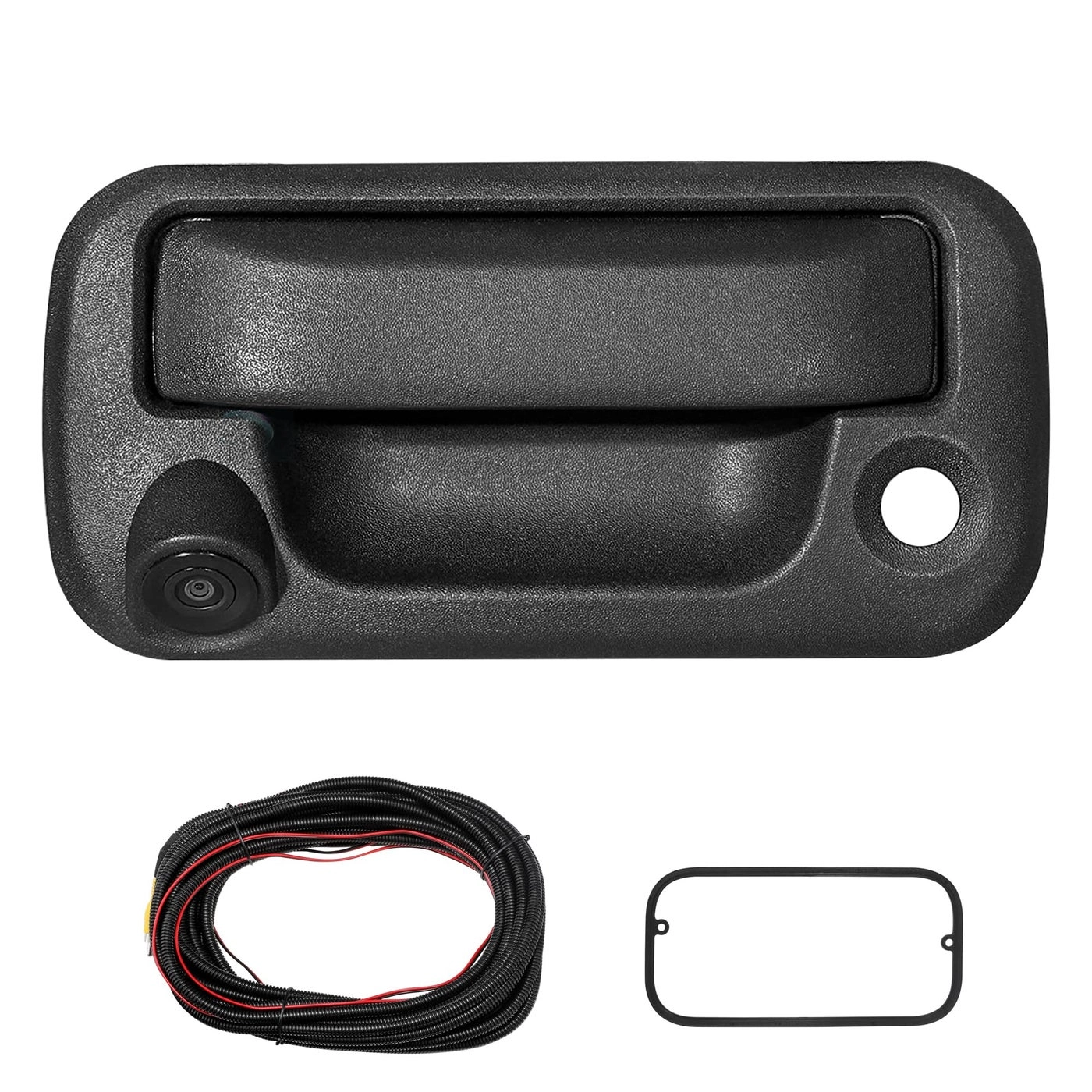 RED WOLF Tailgate Handle W/Reverse Backup Camera Replacement - RCA Connector Wide Angle
