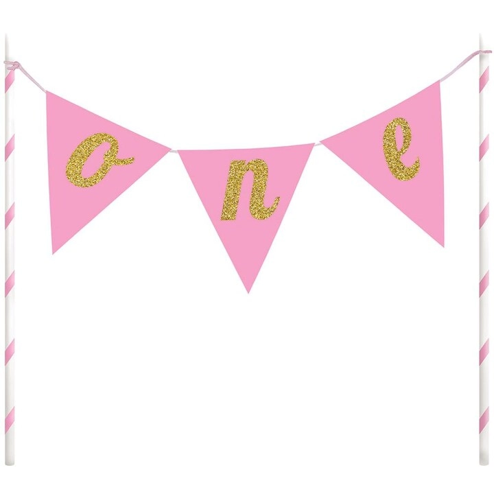 1st Bday One Pennant Cake Topper - 1pcs