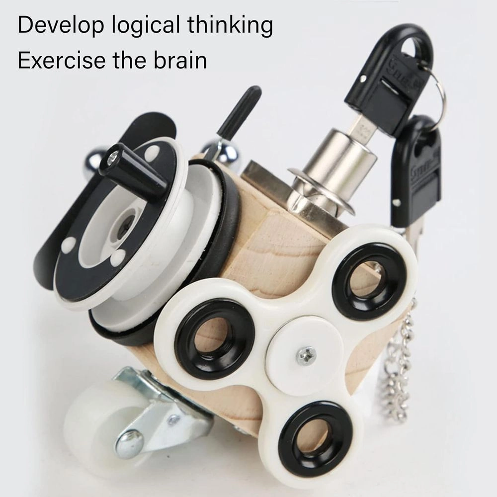 Wooden Sensory Busy Cube - Suitable for 2 years and above